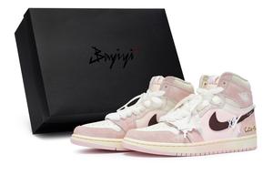 Эйр 1 811 Производство Юбка Кромка Вальс Холщовая Сумка Лоу-Топ Винтажные Баскетбольные Кроссовки Женские Розовые Белые Джордан