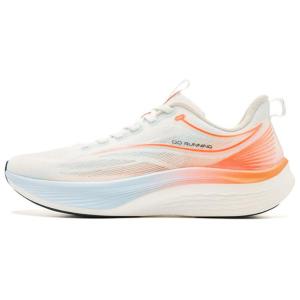 QIAODAN Кроссовки для бега Q LITE 6.0 с противоскользящей подошвой, износостойкие, мужские, белые, оранжевые