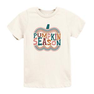 Футболка с короткими рукавами и рисунком для малышей в стиле ретро «Тыквенный сезон» The Juniper Shop, цвет Cream