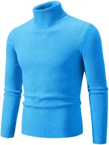 Толстовка-водолазка мужская осенне-зимняя, теплая, вязаная, однотонная