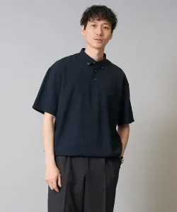 Простая в уходе, быстросохнущая и не образующая катышков широкая рубашка-поло из жатой ткани Avv, цвет Navy