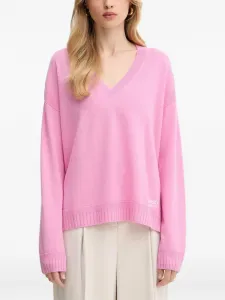 Свитер с V-образным вырезом Liu Jo, розовый