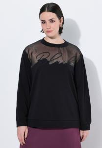 Толстовка Ulla Popken SCHULTER RUNDHALS LANGARM, Black