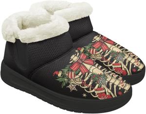 Женские зимние ботинки нескользящие теплые мягкие короткие для улицы Gdxynsmny, Christmas Skeleton