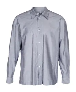 Хлопковая рубашка с воротником «Кент». Mauro Grifoni, серый