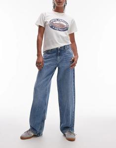 Джинсы Topshop Cinch с низкой талией, свободного кроя, отбеливающего цвета