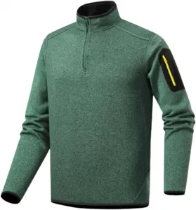 Мужская толстовка с четвертью молнии, стойка, длинный рукав, легкая термофлисовая с карманом на рукаве ZPLMIDE