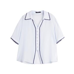 ELLE Рубашка Women's Blue Lapel Moderate