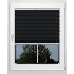 Жалюзи-плиссе Indeko «простые», светозащитные, с отверстием, натяжные, на заказ, цвет schwarz + weiß