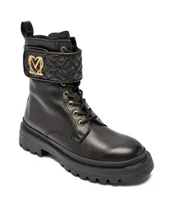 Кожаные ботильоны Love Moschino, черный