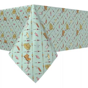 Квадратная скатерть, 100 % хлопок, 52x52 дюйма, рыболовные снасти