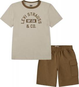 Комплект из двух предметов: футболка с принтом и шорты Levi's для мальчиков и малышей, Safari