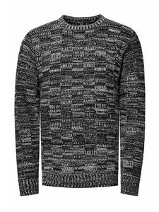 Контрастный свитер крупной вязки с круглым вырезом черного цвета Rusty Neal