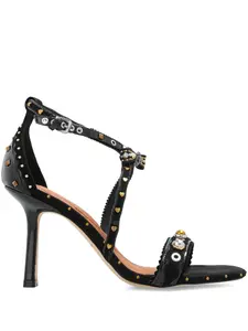 Сандалии 89 мм с бантовыми люверсами Kurt Geiger London, черный