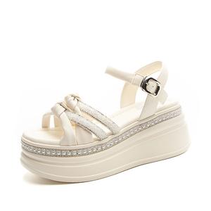 Shangjinni Римские сандалии женские 7 см бежевые, цвет Beige