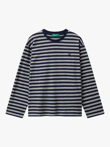 Детская футболка с длинным рукавом и полосками из хлопка Benetton