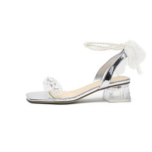 Сандалии с одним ремешком 4 см женские JOSINY, Silver