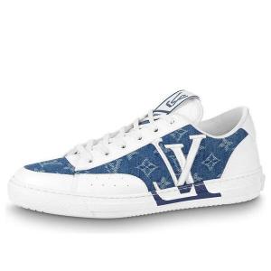 Кроссовки charlie sneakers 'white with blue denim monogram' Louis Vuitton, белый
