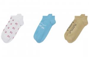 Женские носки до щиколотки, 3 пары Nike, 3 pack (белый+синий+хаки)