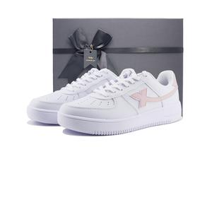 XTEP Кроссовки Air Force One с низким верхом для скейтборда, противоскользящие, износостойкие, женские, белые, розовые