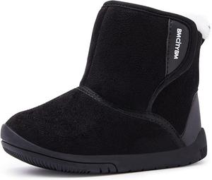 Сапожки BMCiTYBM для девочек и мальчиков, зимние утепленные мехом, для малышей (новорожденные/младенцы/маленькие дети), 1-Black