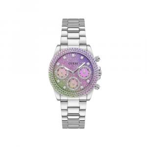 Часы из серой нержавеющей стали Guess