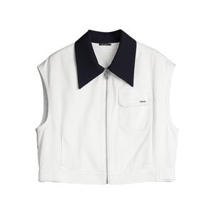 Женский жилет с белым лацканом для офиса ELLE, белый