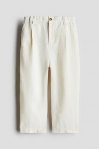 Льняные брюки свободного покроя H&M, бежевый