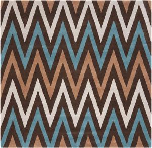 Ковер SAFAVIEH, 214 x 214 см, Chatham Collection, Brown & Multi, ручной работы, шеврон из шерсти, идеален для помещений с высокой проходимостью в гостиной, спальне (CHT151B)