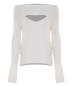 Свитер из мохеровой шерсти с вырезом горловины Kocca, белый