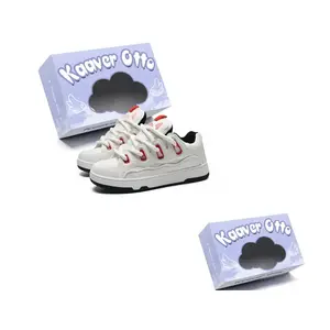 KAAVER OTTO Унисекс бело-красные низкие скейтерские кросcовки с амортизацией, балансом и износостойкостью, цвет White Red