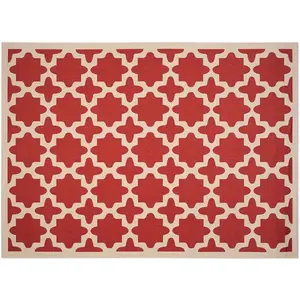 Коврик Courtyard fret для дома и улицы Safavieh, красный, 153x153 см