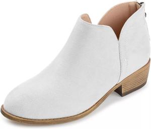 Женские ботильоны YDN на средним каблуке, с заостренным носком миндальной формы, низкий устойчивый каблук, классические туфли с вырезом V сзади и молнией, размеры 4-15 US, White