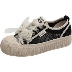 Mulinsen Женские эспадрилии устойчивые к истиранию легкие и дышащие лоу-топ скейтборд обувь черные, цвет Black