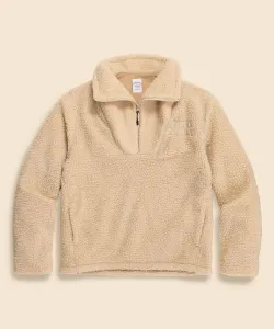 Пуловер с воротником-стойкой на молнии из полиэстерового флиса Brooks Brothers, цвет Beige