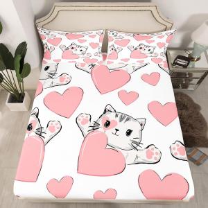 Erosebridal Детский комплект постельного белья Cat с милыми мультяшными котятами, романтический дизайн, Multi 8