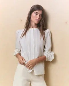 Женская блузка с длинными рукавами и вышивкой ришелье Easy Wear, белый