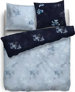 Комплект постельного белья HnL Twill Cotton Reversible Floral Blue Sala 135x200 см + 80x80 см