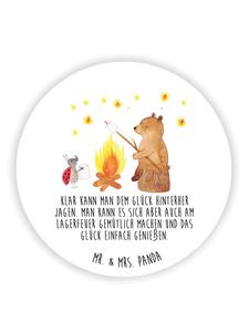 Mr. & Mrs. Panda Магнит на холодильник с изображением медведя и божьей коровки у костра    белого цвета