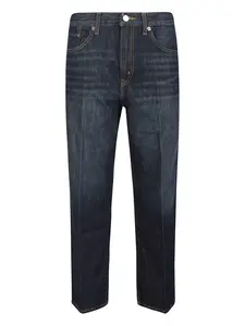 Джинсы с эффектом потертости Re/Done, синий