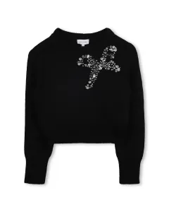 Детский джемпер черного цвета из хлопка Marc Jacobs