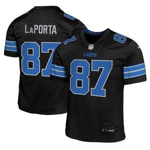 Джерси игровое Detroit Lions альтернативное черное для молодежи Sam LaPorta Nike