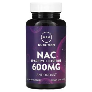 Nac, N-ацетил-L-цистеин, 600 мг, 60 веганских капсул Mrm Nutrition