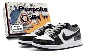 Jordan Air 1 амортизация низкие кроссовки Vintage Basketball Shoes Unisex черный белый