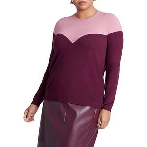 Свитер sweetheart colorblock для женщин plus size Eloquii, Candy Pink Maroon