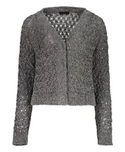 Вязаный свитер с люрексом Fabiana Filippi, серый