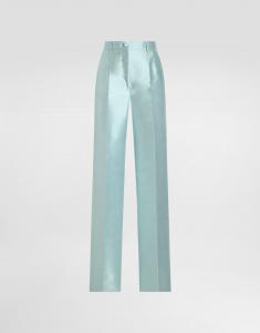 Брюки из шелка шантунг Dolce & Gabbana, синий