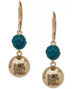 Двойные серьги с кристаллами Karl Lagerfeld Paris, blue