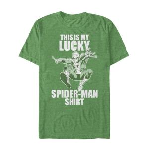 Мужская футболка с короткими рукавами и рисунком Marvel «Lucky Spider-Man» Licensed Character