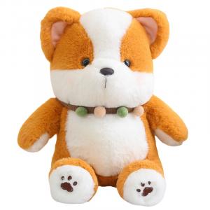 Плюшевая кукла щенка Woolly Corgi Shiba Inu Husky высота 25cm/35cm/45cm MLING, коричневый